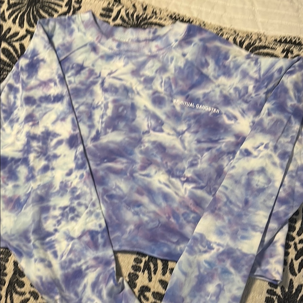 Spiritual Gangster Lavender Cloud crop Sweatshirt